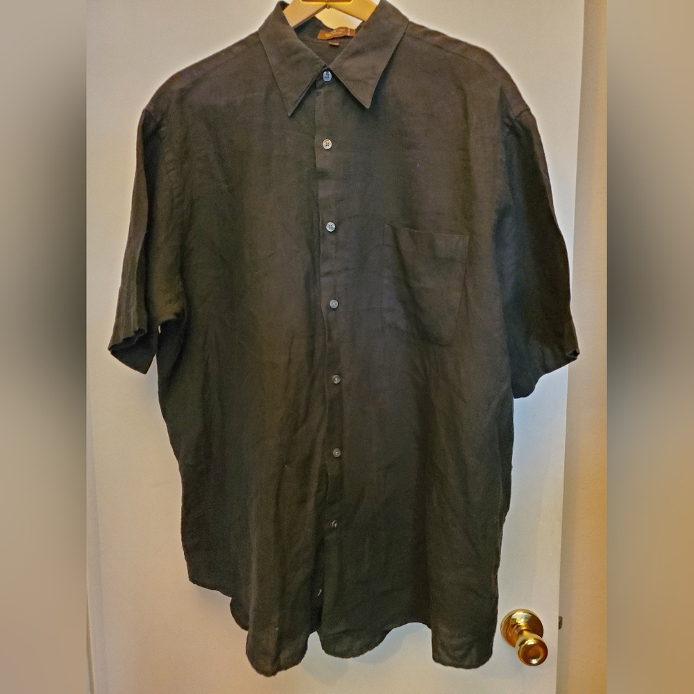 Tasso Ella Vintage Men's Linen Short Sleeve Shirt X-Large